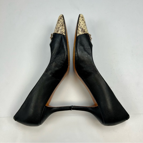 Coach Black Snake Skin Leather Point High Heel Pumps Size 6 B - Picture 8 of 12